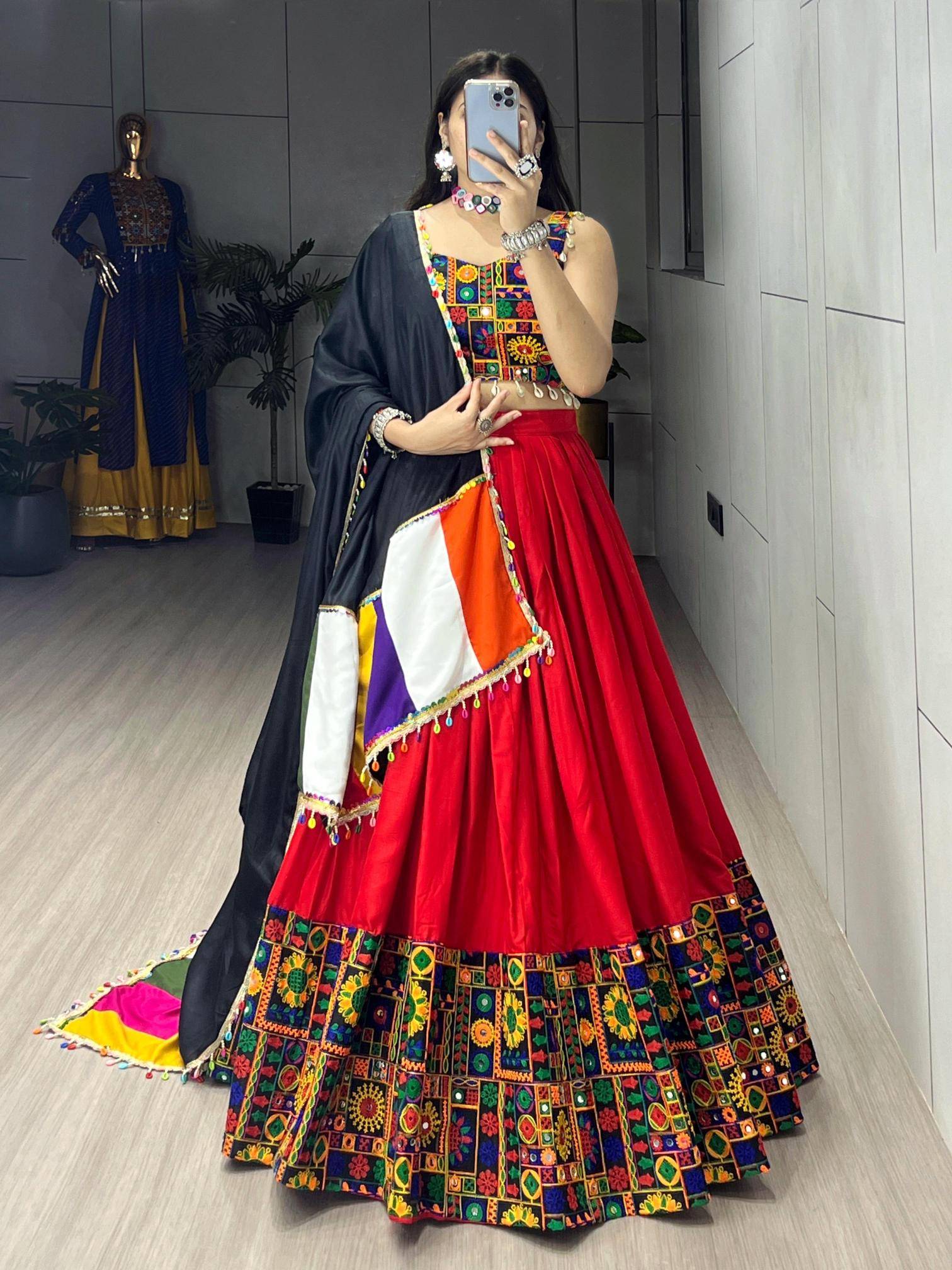 GRTN 8046 RED Rayon Printed Lehenga Wholesale Market in Delhi